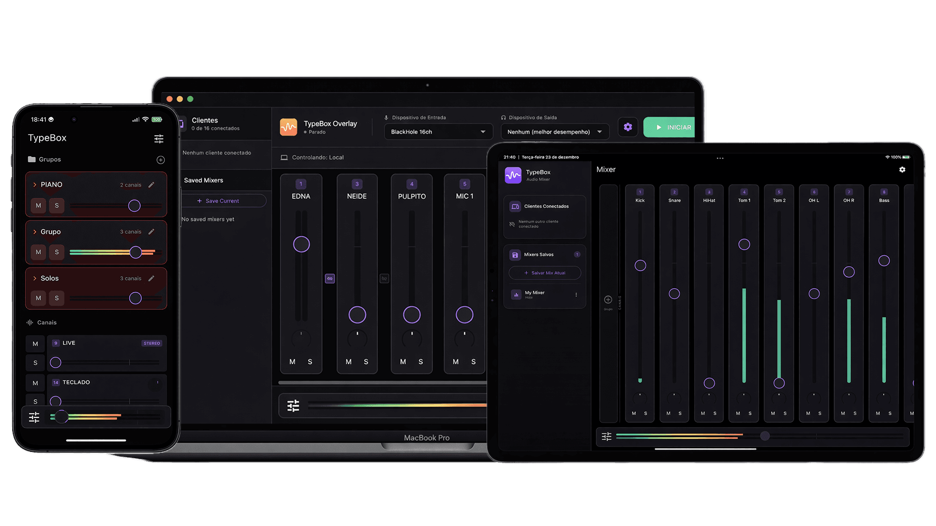 TypeBox Overlay - Interface de mixagem profissional